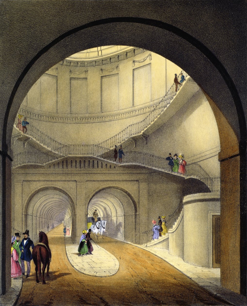 Ingången till Thames Tunnel, 1836 av B. Dixie