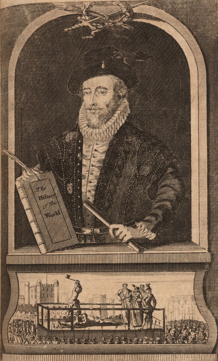 Porträtt av Sir Walter Raleigh, 1750-1760-talen. av B. Cole