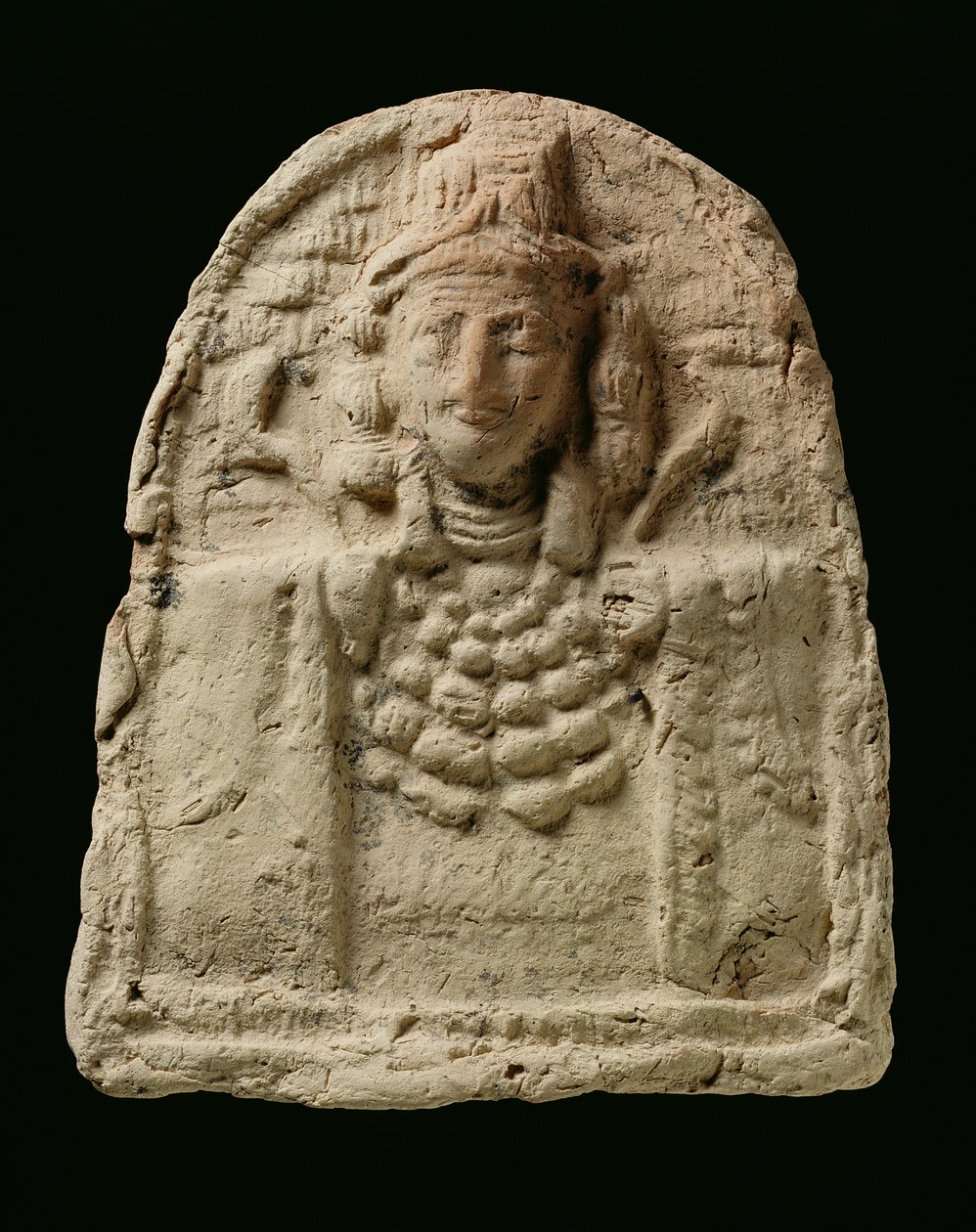 Plakett föreställer en byst av gudinnan Ishtah, 1700-talet f.Kr. (terrakotta) av Babylonian