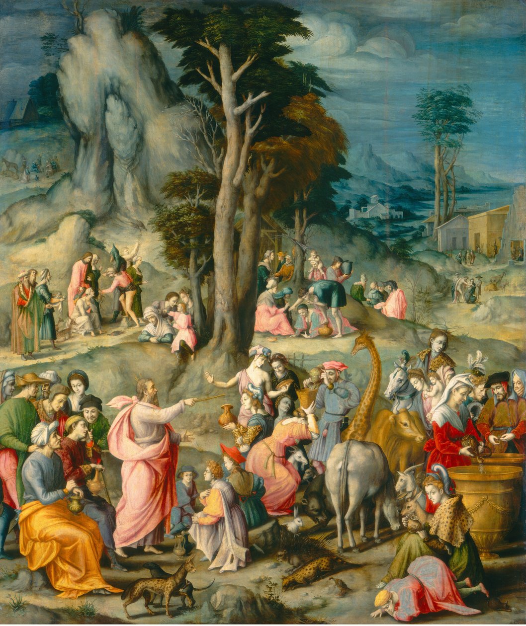 The Gathering of Manna, 15401555. av Bacchiacca
