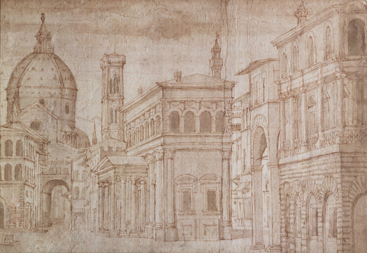 Arkitektonisk Capriccio av Baldassare Lanci