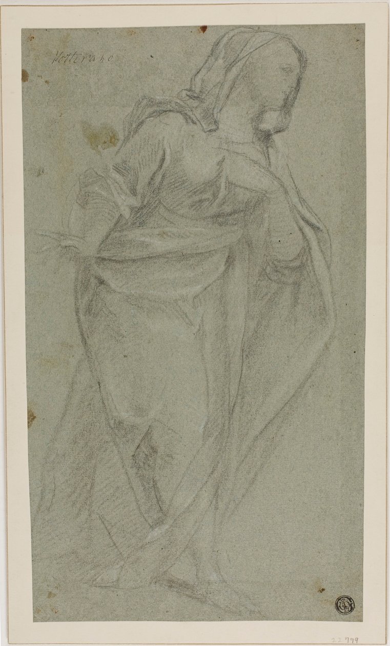 Stående draperad kvinnofigur av Baldassare Franceschini
