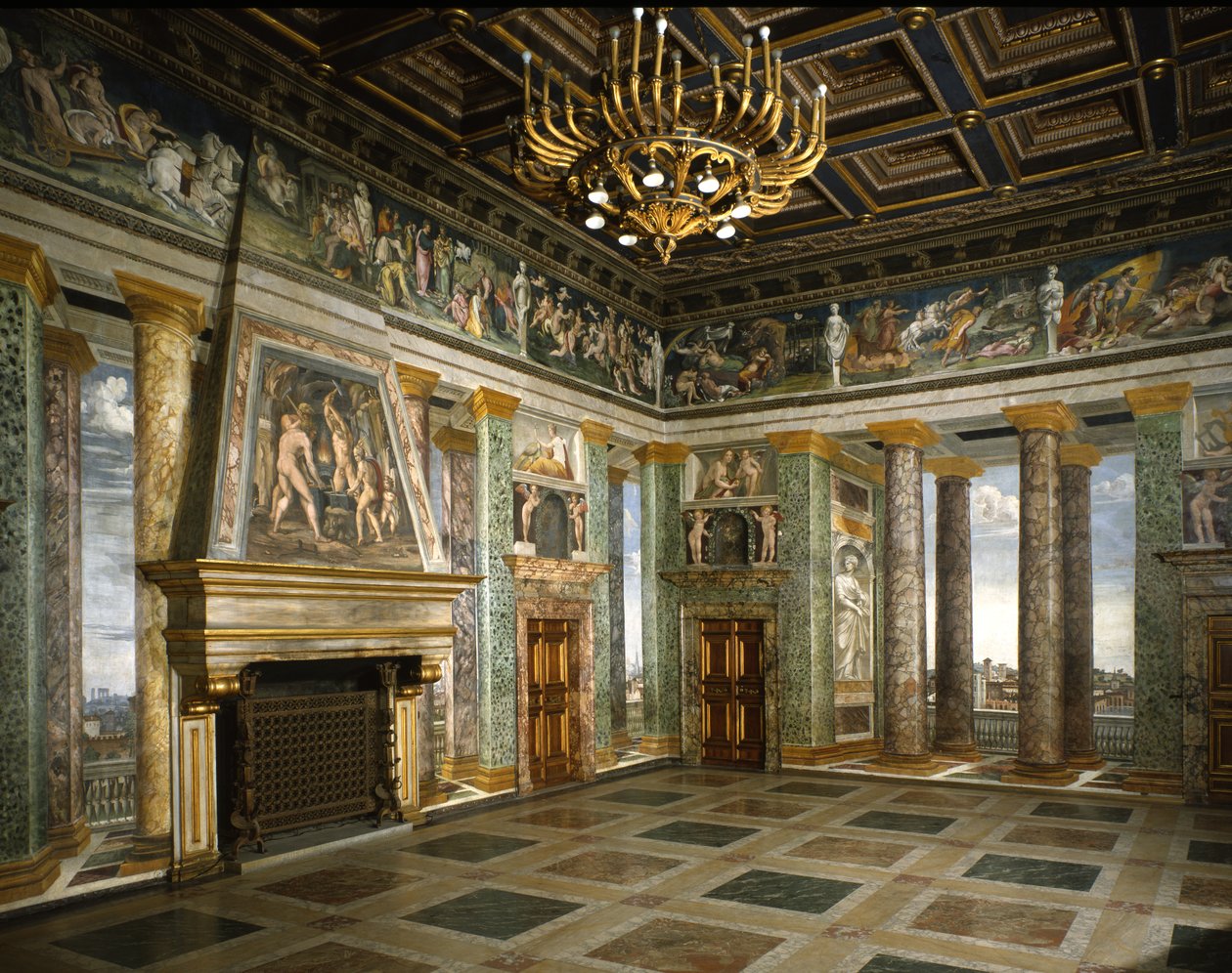 Hall of Perspectives (fresk) av Baldassarre Peruzzi