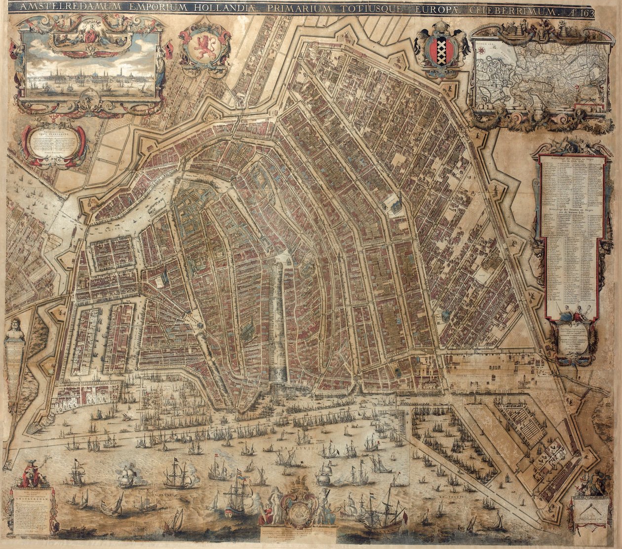 Karta över Amsterdam av Balthasar Florisz. van Berckenrode