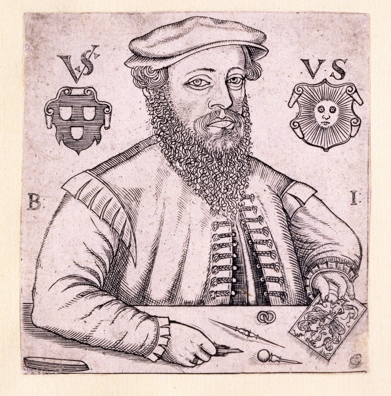 Porträtt av Virgil Solis, pub. Nürnberg 1562 av Balthasar Jenichen