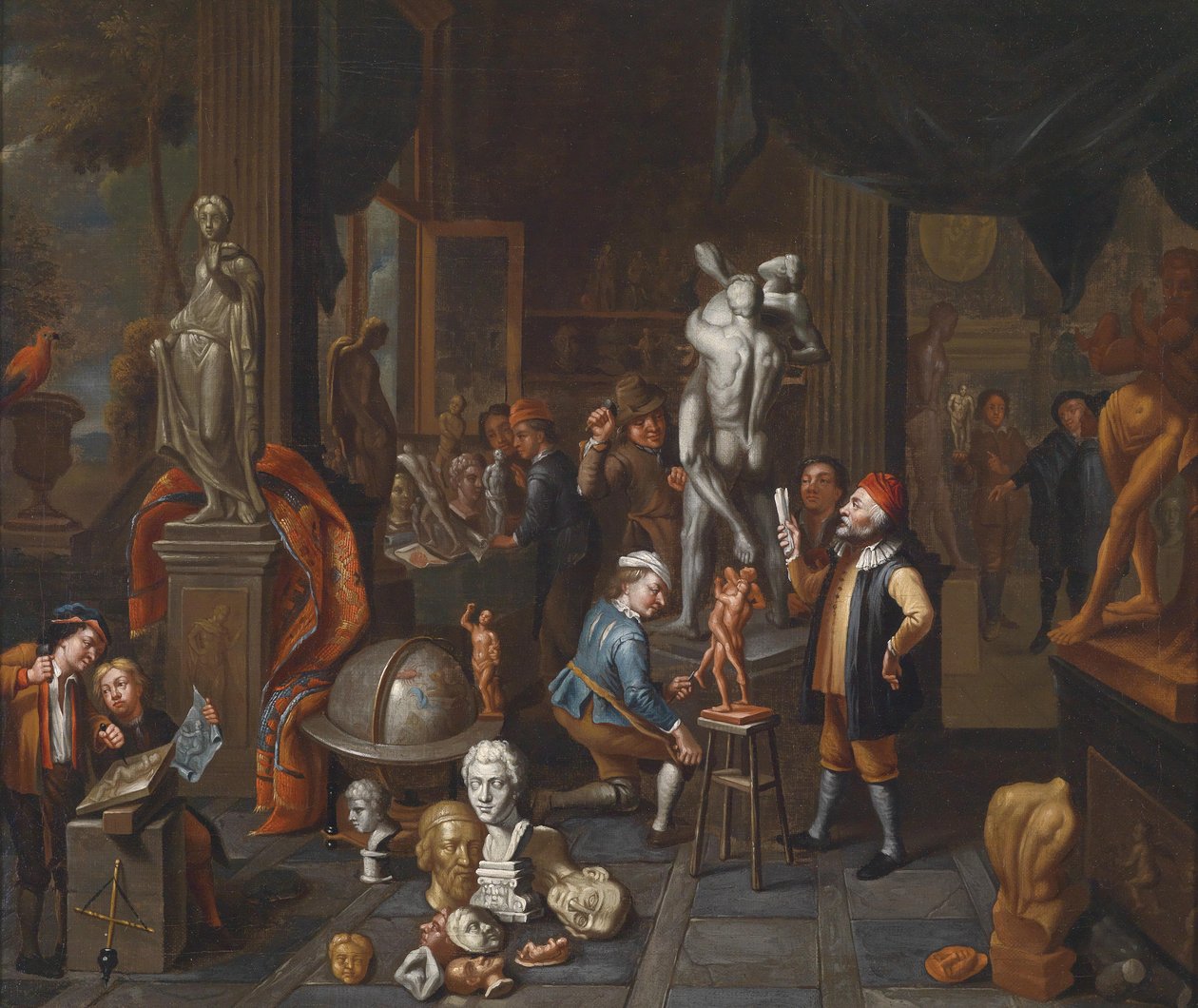 Im Atelier des Bildhauers av Balthasar van den Bossche