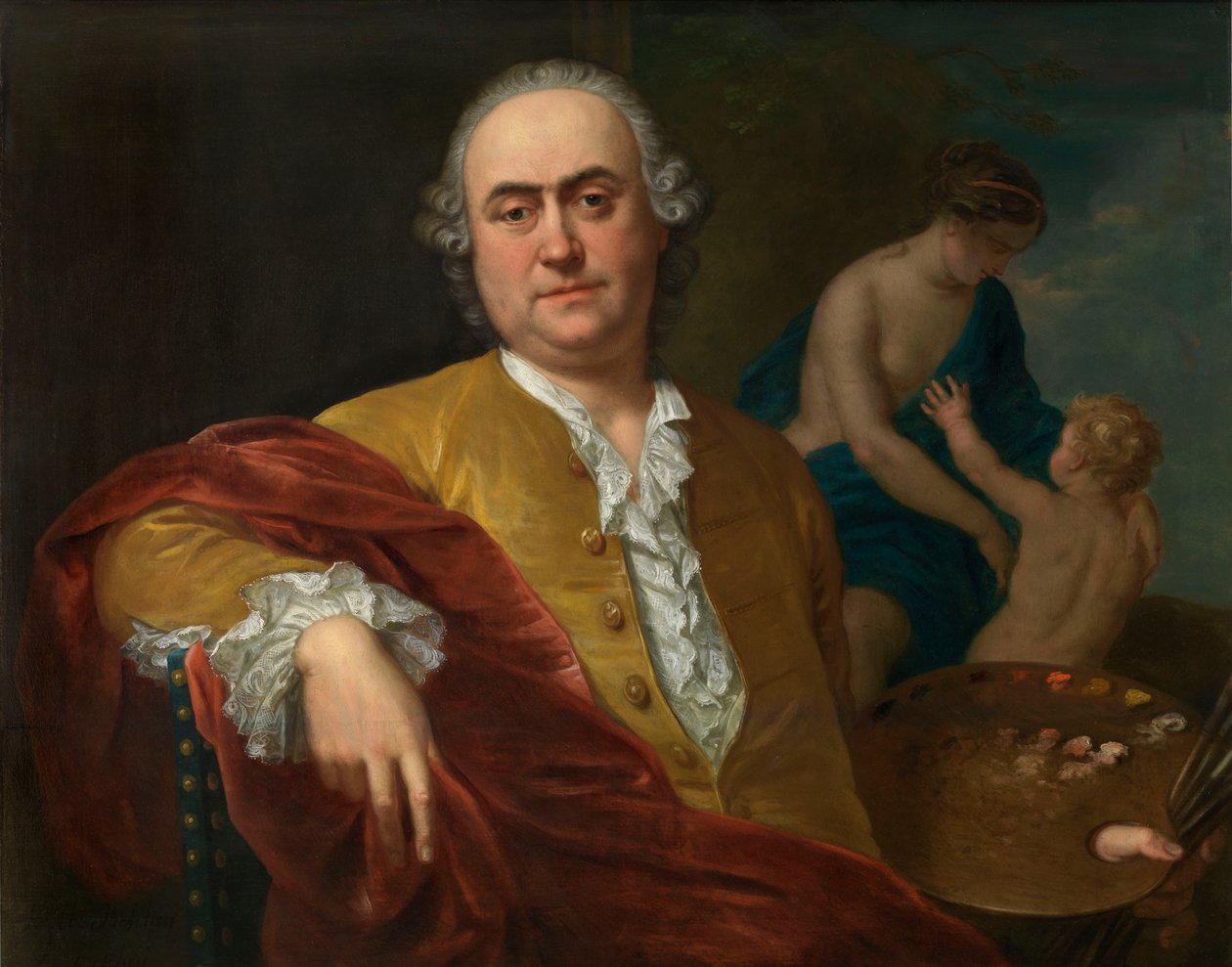 Självporträtt (olja på duk) av Balthasar Beschey