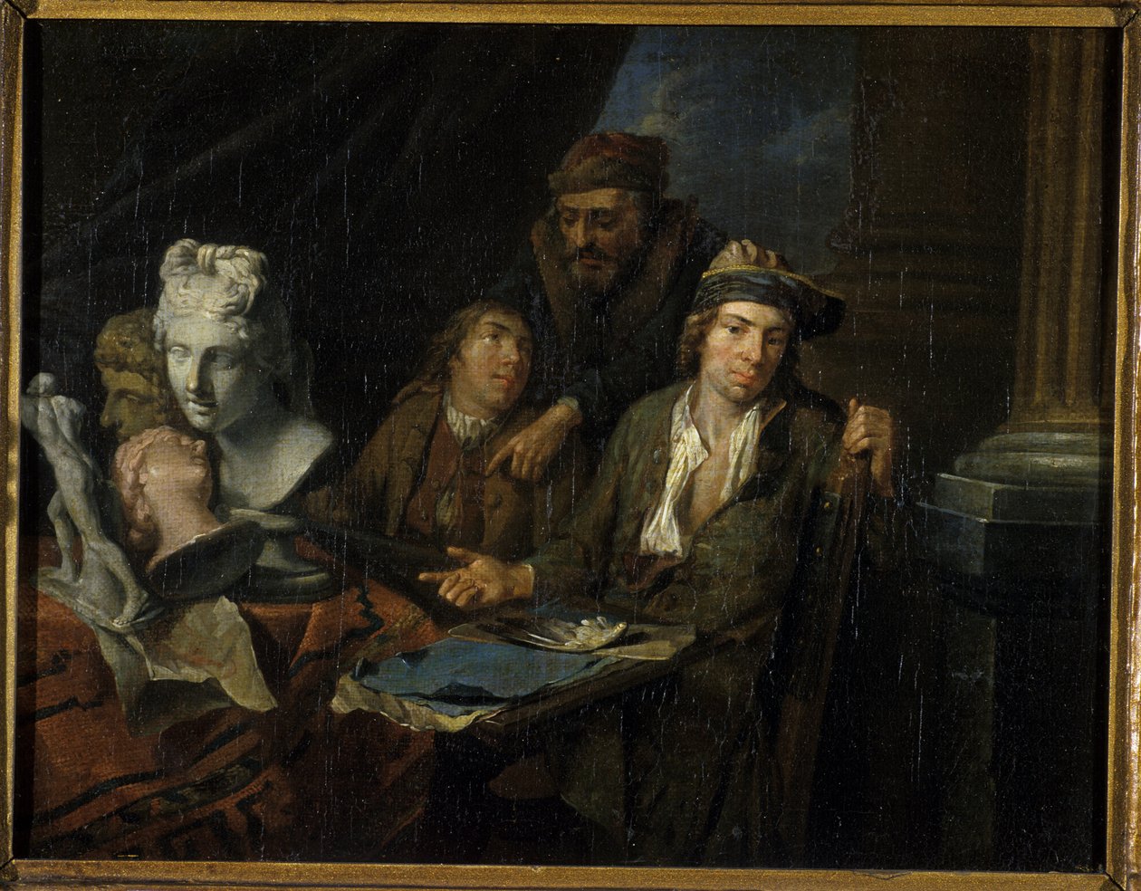 Artists Studio, 1703 av Balthasar van den Bossche