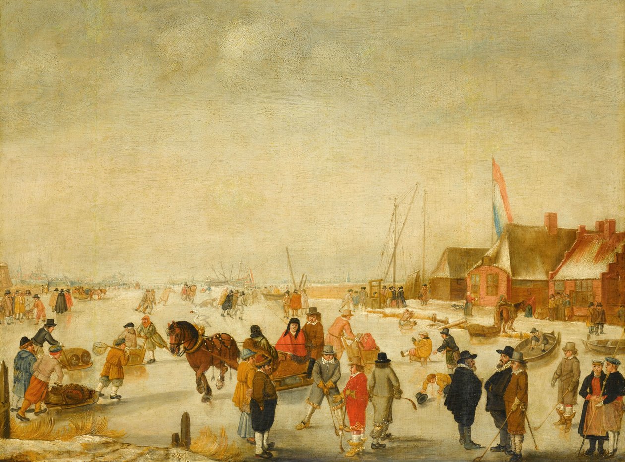 Njuter av isen av Barend Avercamp