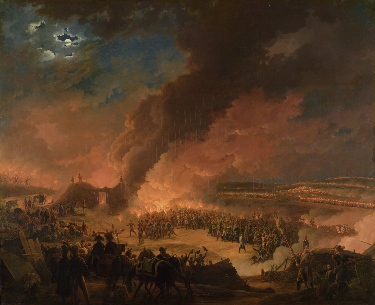 Napoleon (1769-1821) besöker bivackerna på kvällen före slaget vid Austerlitz, 1 december 1805 av Baron Louis Albert Bacler d