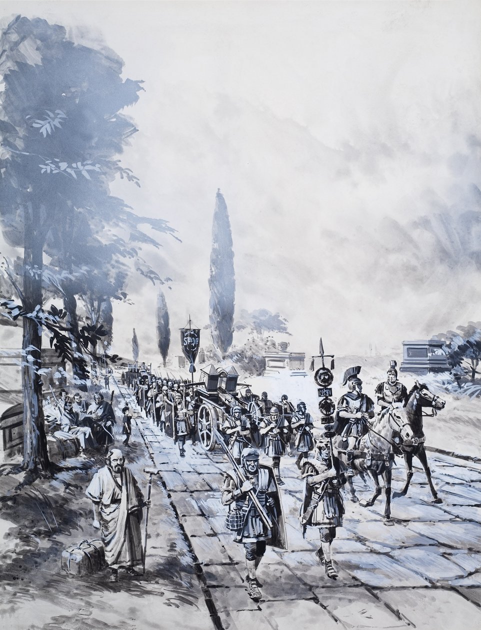 En romersk legion (gouache på papper) av Barrie Linklater