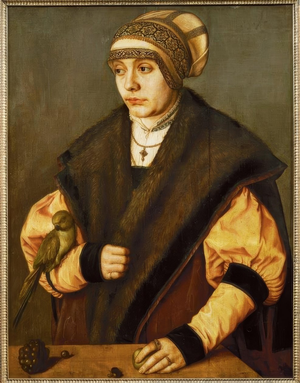 B. Beham, kvinna med en papegoja av Barthel Beham