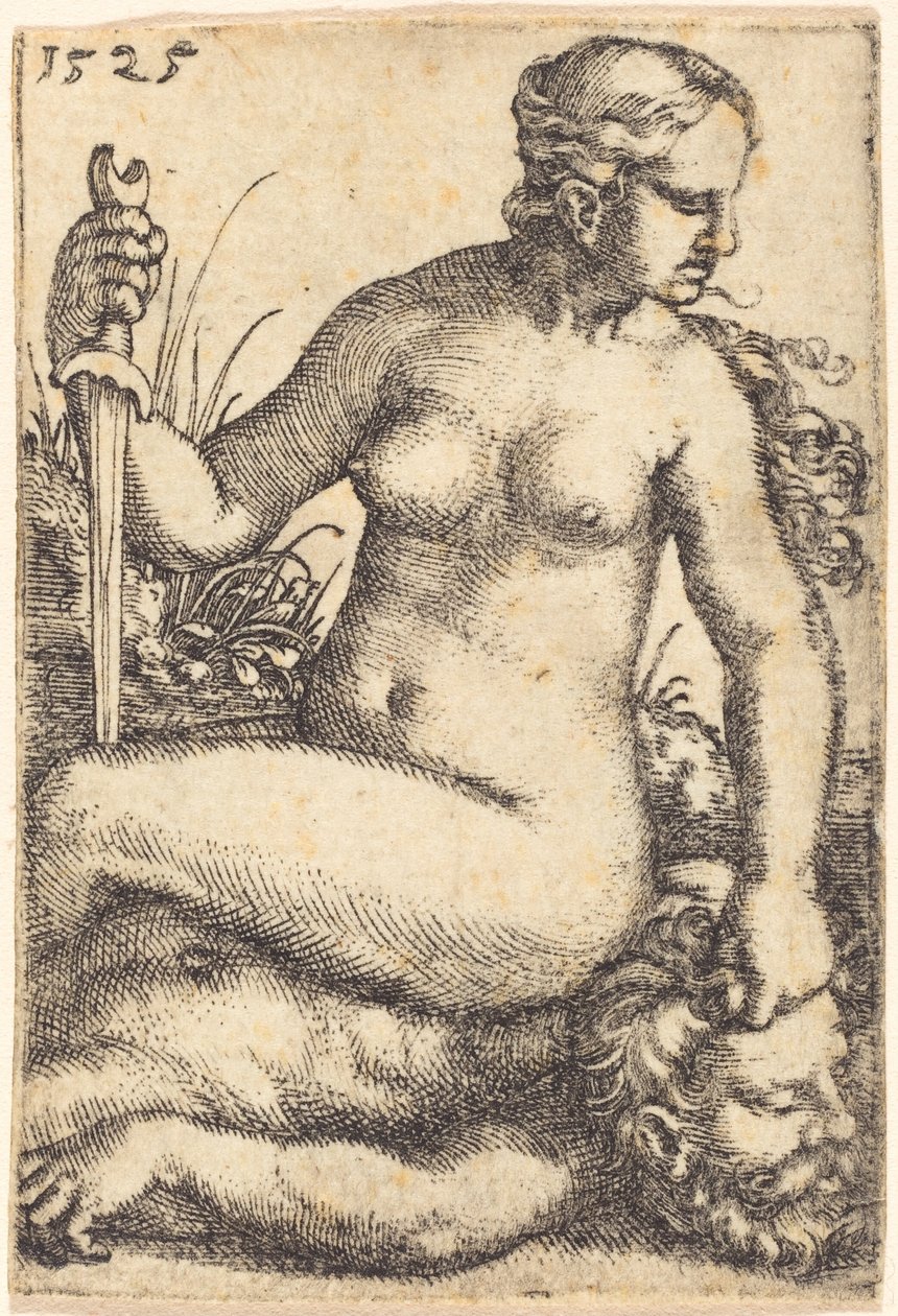 Judith sitter på Holofernes kropp av Barthel Beham