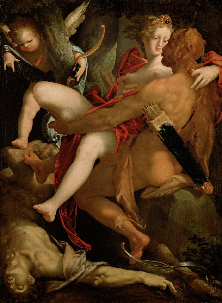 Hercules, Deianira and the Centaur Nessus av Bartholomaeus Spranger