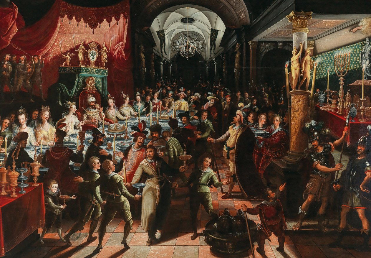 Belsassars högtid. av Bartholomäus Strobel the Younger
