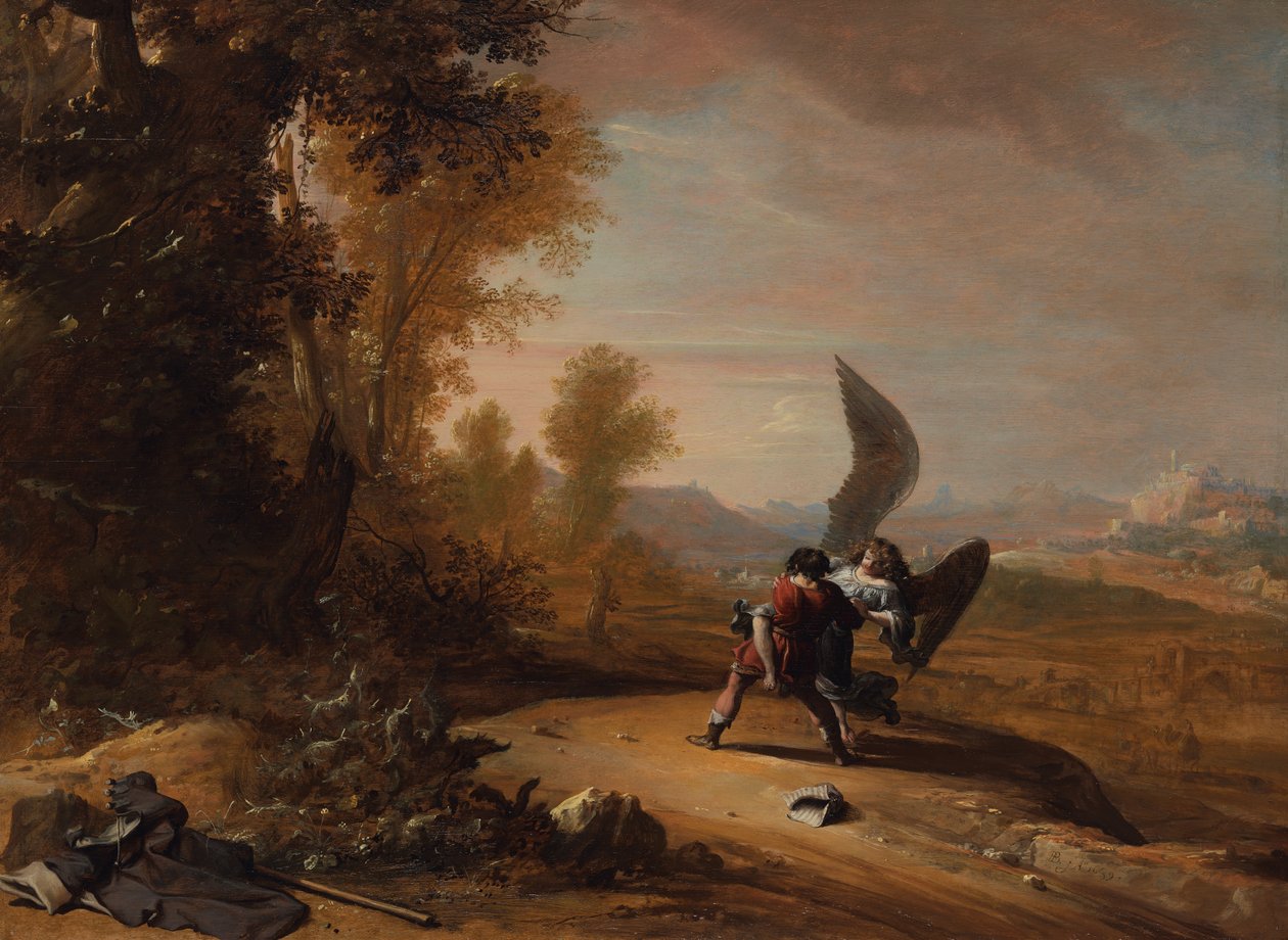 Jakob brottas med ängeln av Bartholomeus Breenbergh