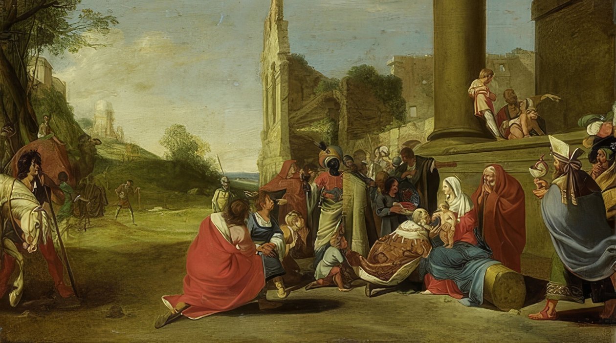 Tillbedjan av Magi. 1640-1650 av Bartholomeus Breenbergh
