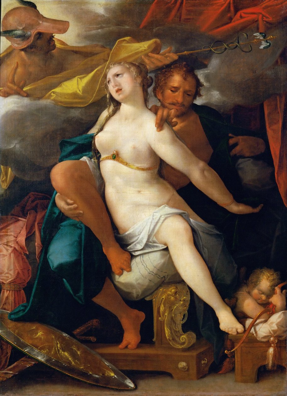 Venus och Mars varnas av Merkurius av Bartholomeus Spranger