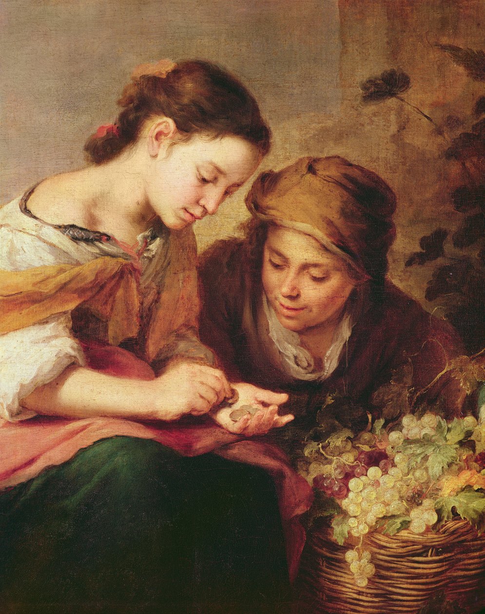 Detalj av Den lilla fruktförsäljaren, 1670-75 (se 170100) av Bartolomé Esteban Murillo