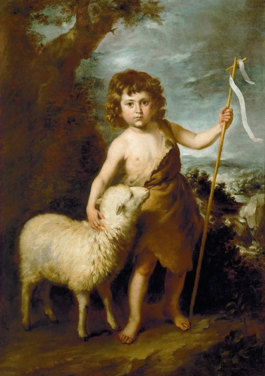 Juan el Bautista como un niño av Bartolomé Esteban Murillo
