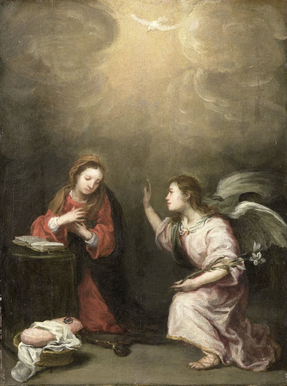 Bebådelsen av Bartolomé Esteban Murillo (follower of)