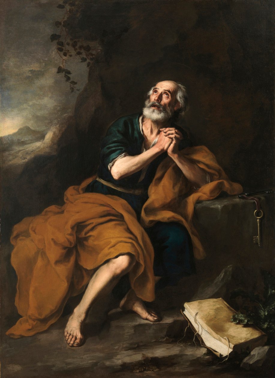 Peter aposteln, 1665-1670. av Bartolomé Esteban Murillo