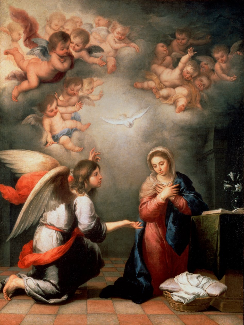 Bebådelsen, 1660-talet. av Bartolomé Esteban Murillo