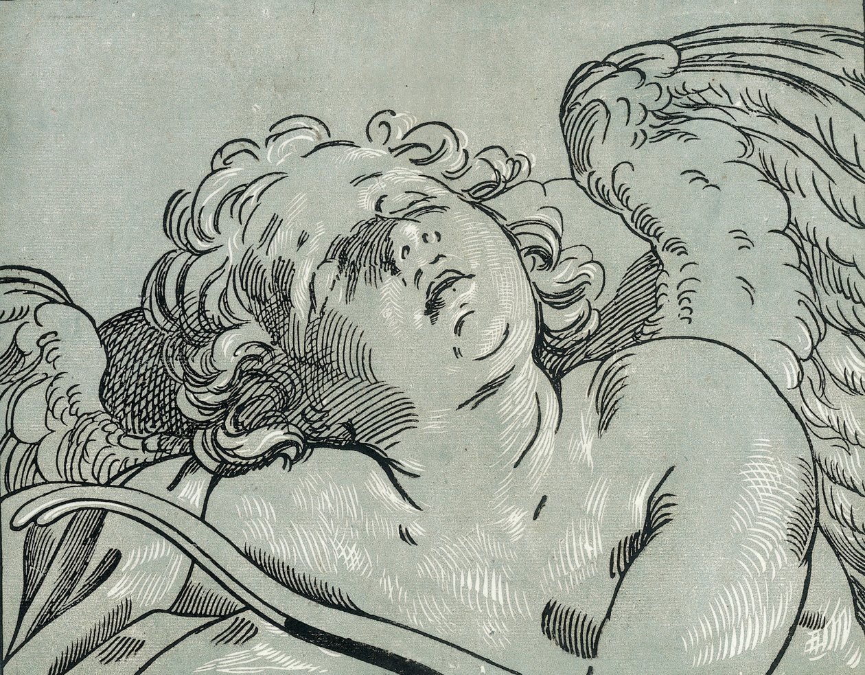 En sovande amor, 1630-45. av Bartolomeo Coriolano