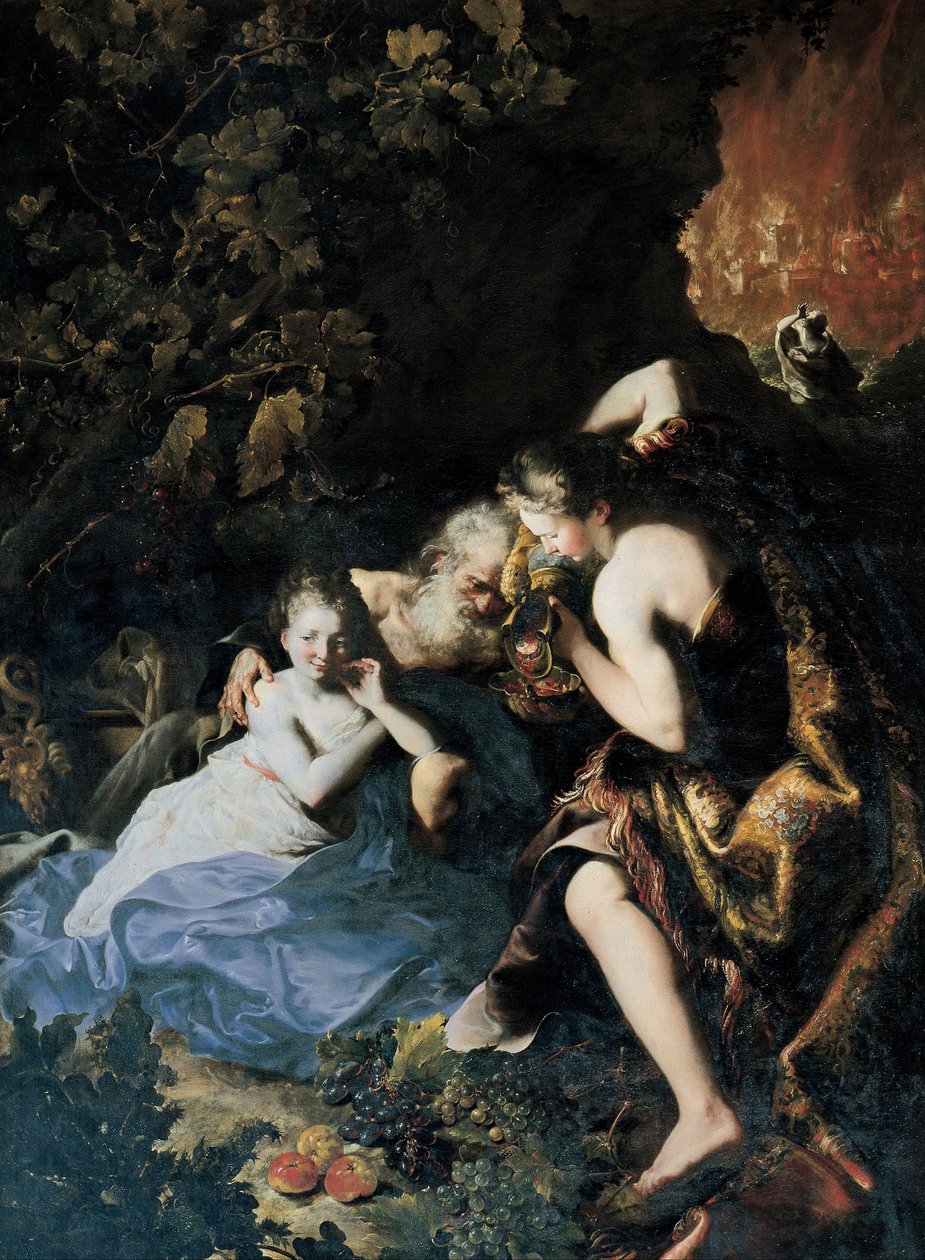 Lot och hans döttrar, 1695-1696 av Bartolomeo Guidobono