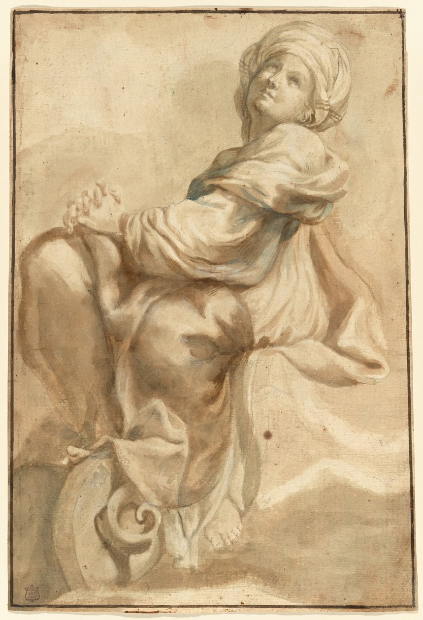 Sittande Sibyl av Bartolomeo Guidobono