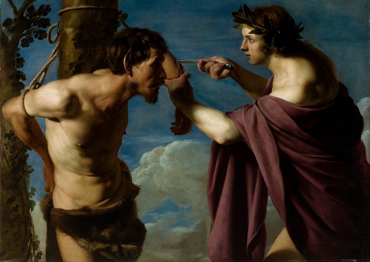Apollo och Marsyas av Bartolomeo Manfredi