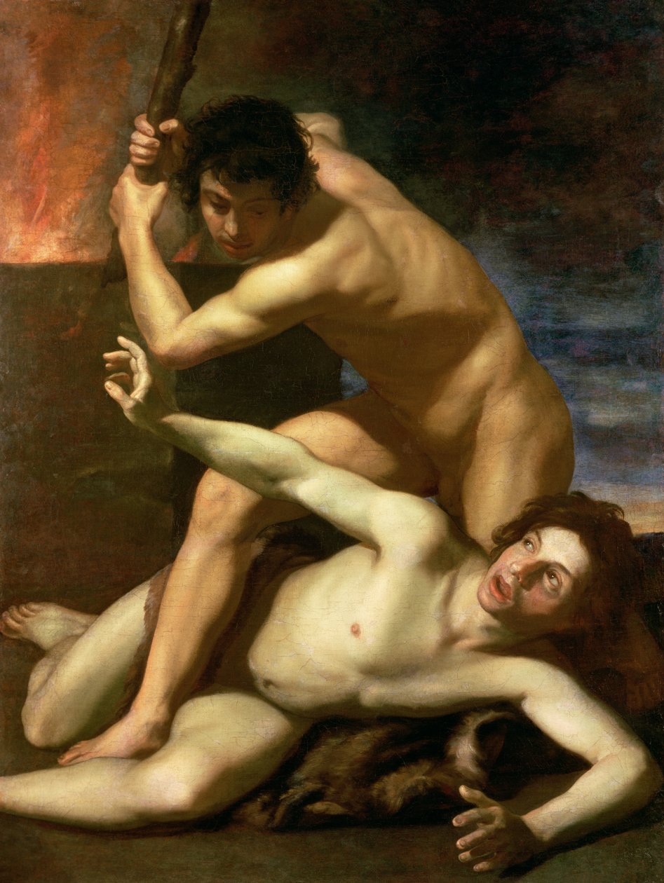 Kain mördar Abel, ca 1610 (olja på duk) av Bartolomeo Manfredi