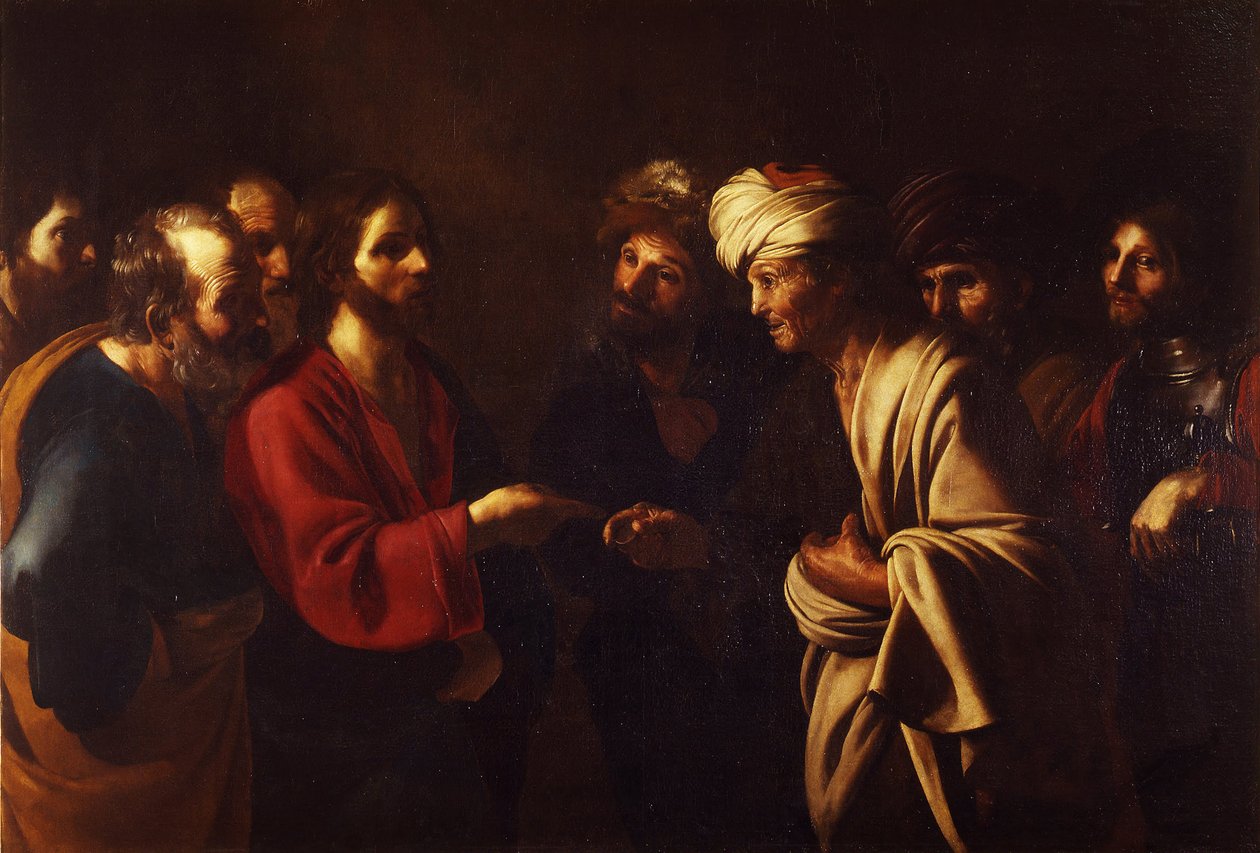 Tribute Money, c. 1615 av Bartolomeo Manfredi