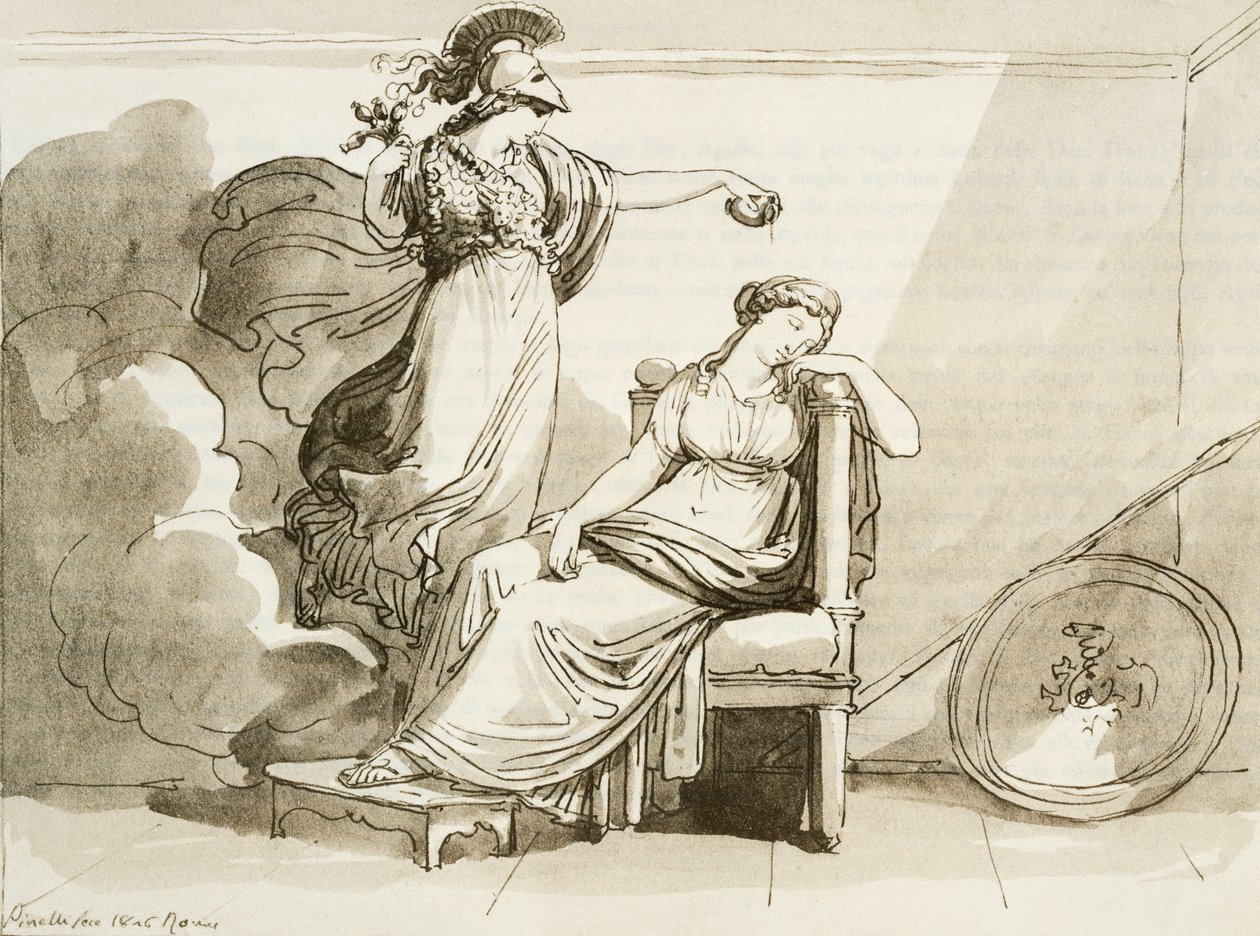 Penelope förskönad av Minerva av Bartolomeo Pinelli