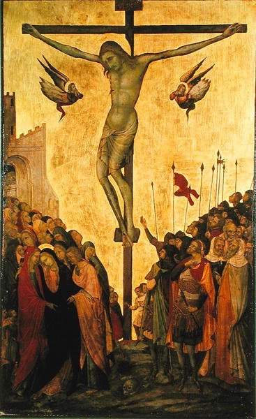 Golgata (guld och tempera på panel) av Bartolommeo Bulgarini