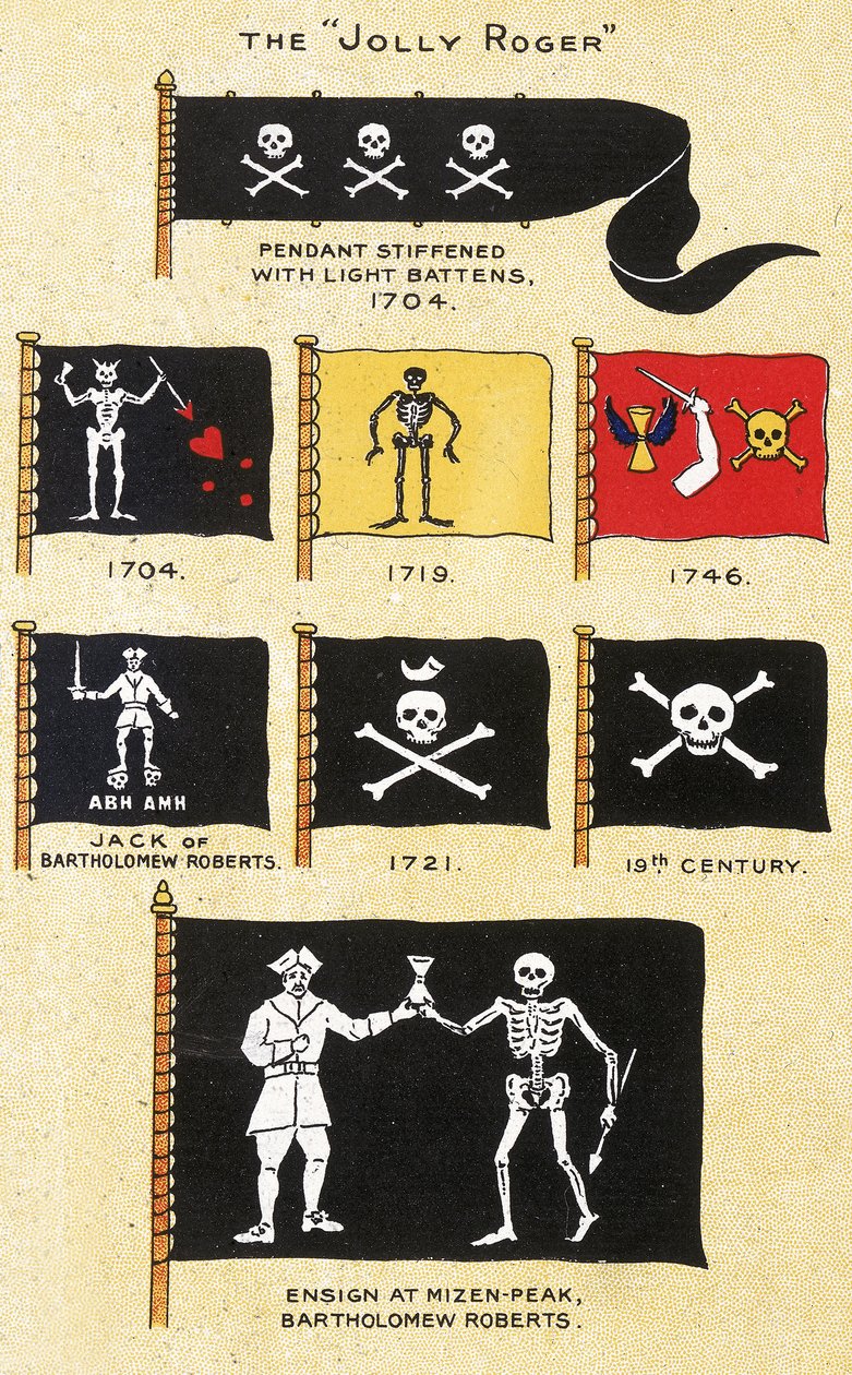 Ett urval av 1700-talets piratflaggor av Basil Lubbock
