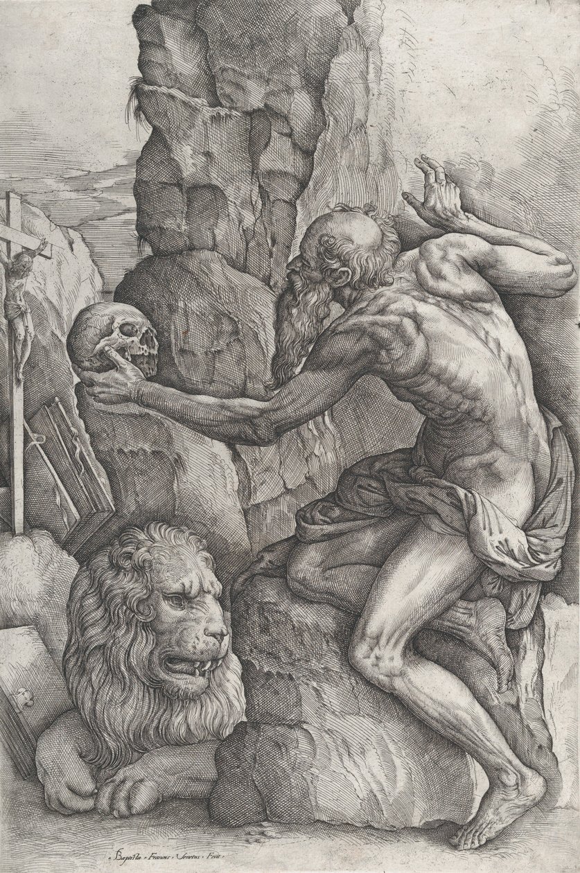 St. Hieronymus, ca. 1550-60. av Battista Franco Veneziano