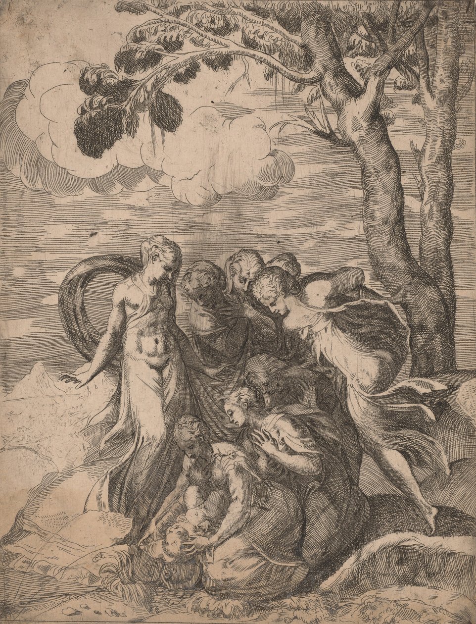 Fyndet av Moses, 1540-talet. av Battista del Moro