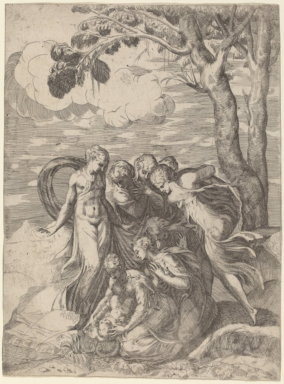 Fyndet av Moses, 1540-talet. av Battista del Moro