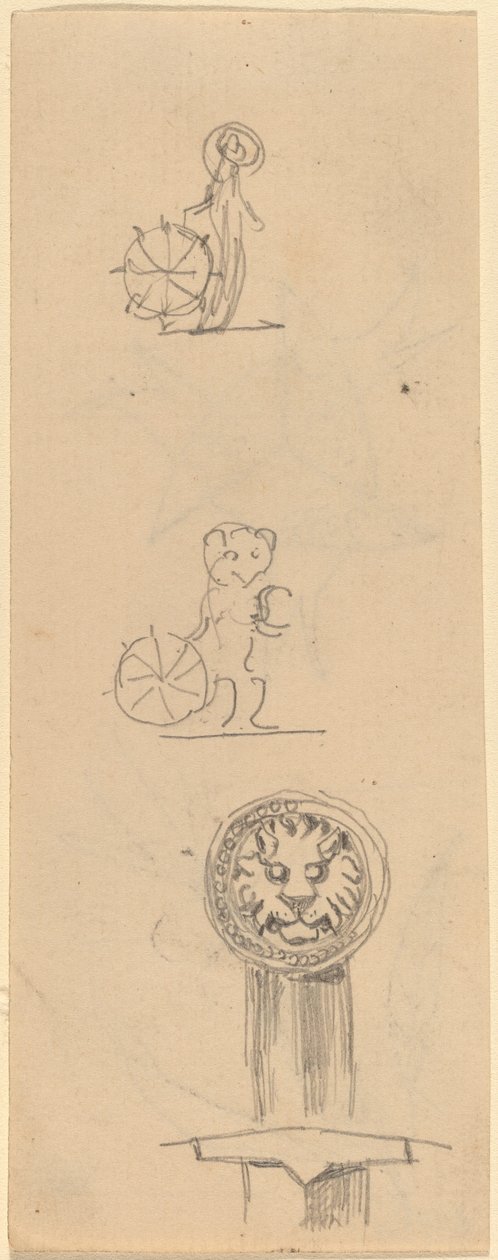 Ark med skisser [recto] av Beatrice Godwin Whistler