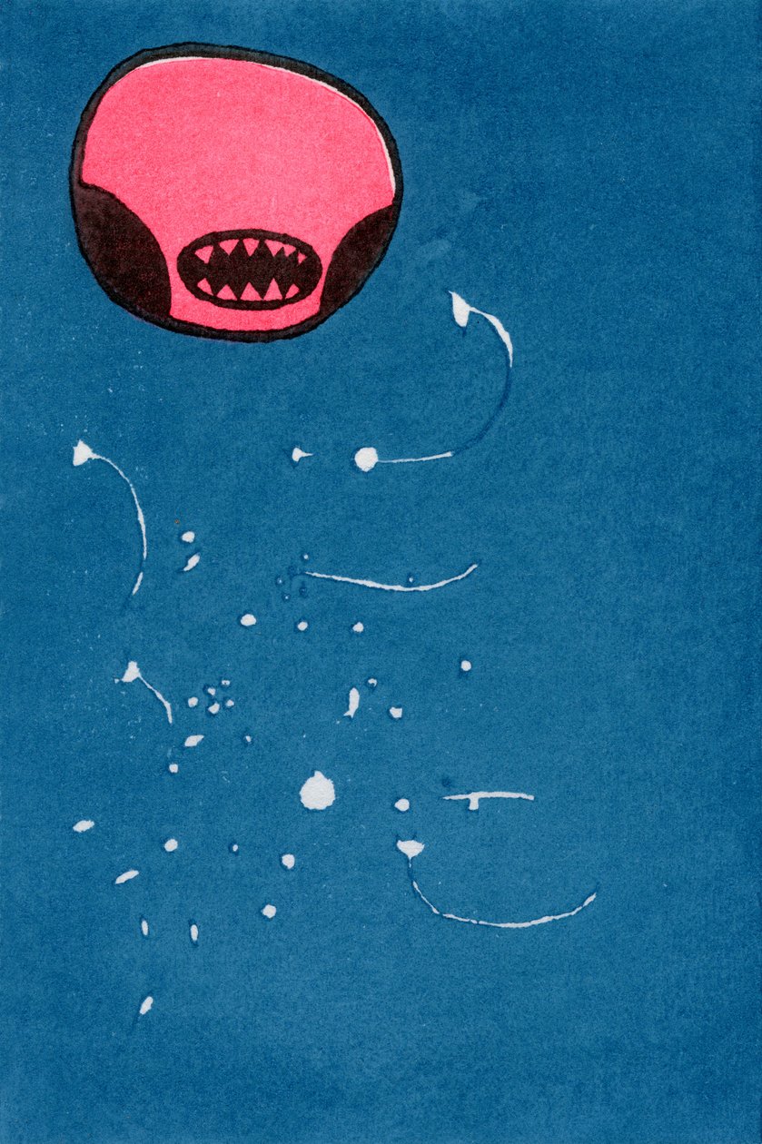 Seedpod Space Monster, 2013 (akvarell på washi) av Bella Larsson