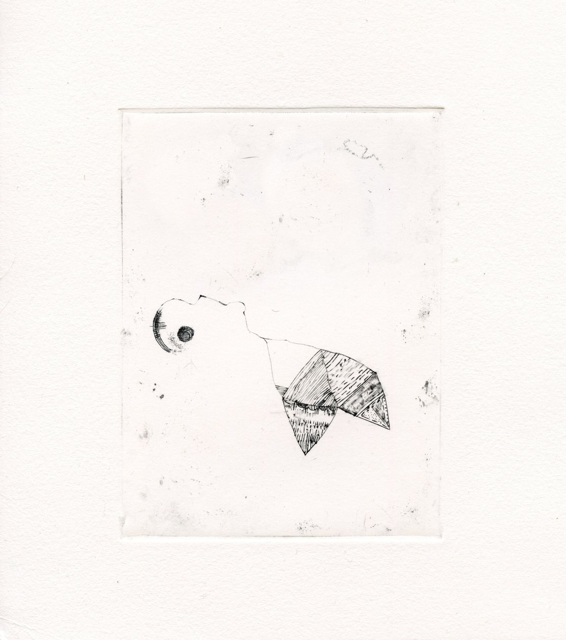 Meandering Thoughts 2, 2017, (torrnål på duk) av Bella Larsson