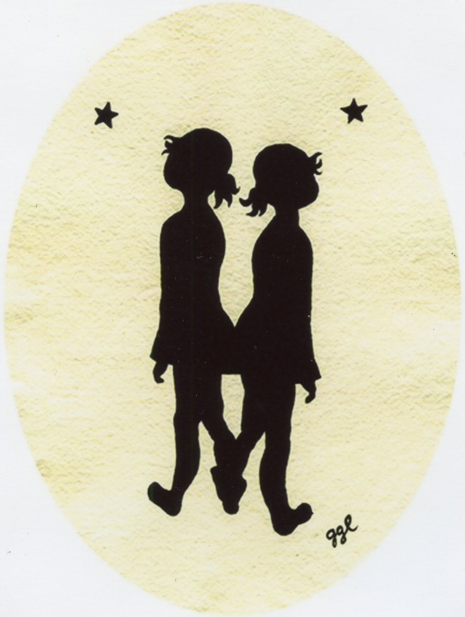 Twin Stars, 2009, bläck på papper av Bella Larsson