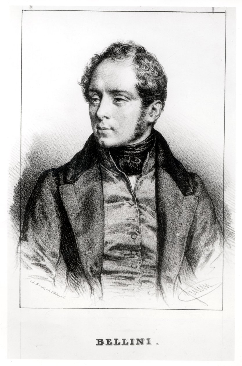 Porträtt av Vincenzo Bellini (1801-35) av Robert Benard