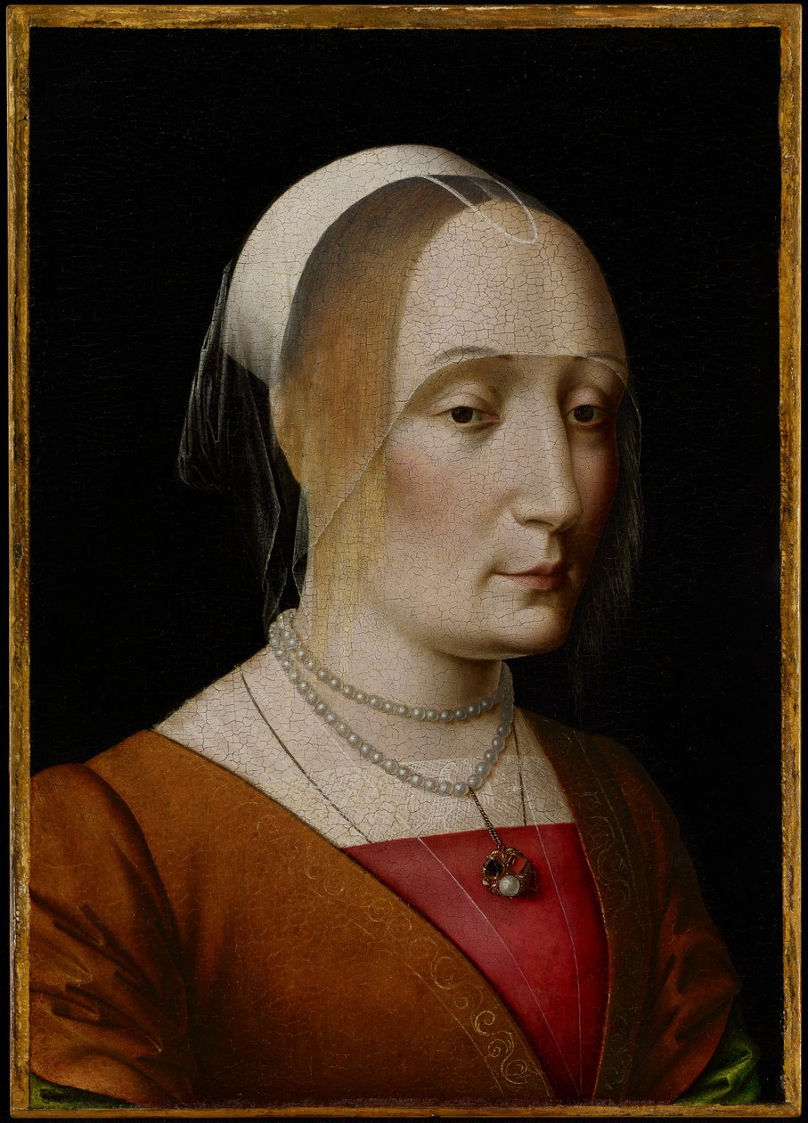 Porträtt av en dam (olja på poppelpanel) av Benedetto Ghirlandaio