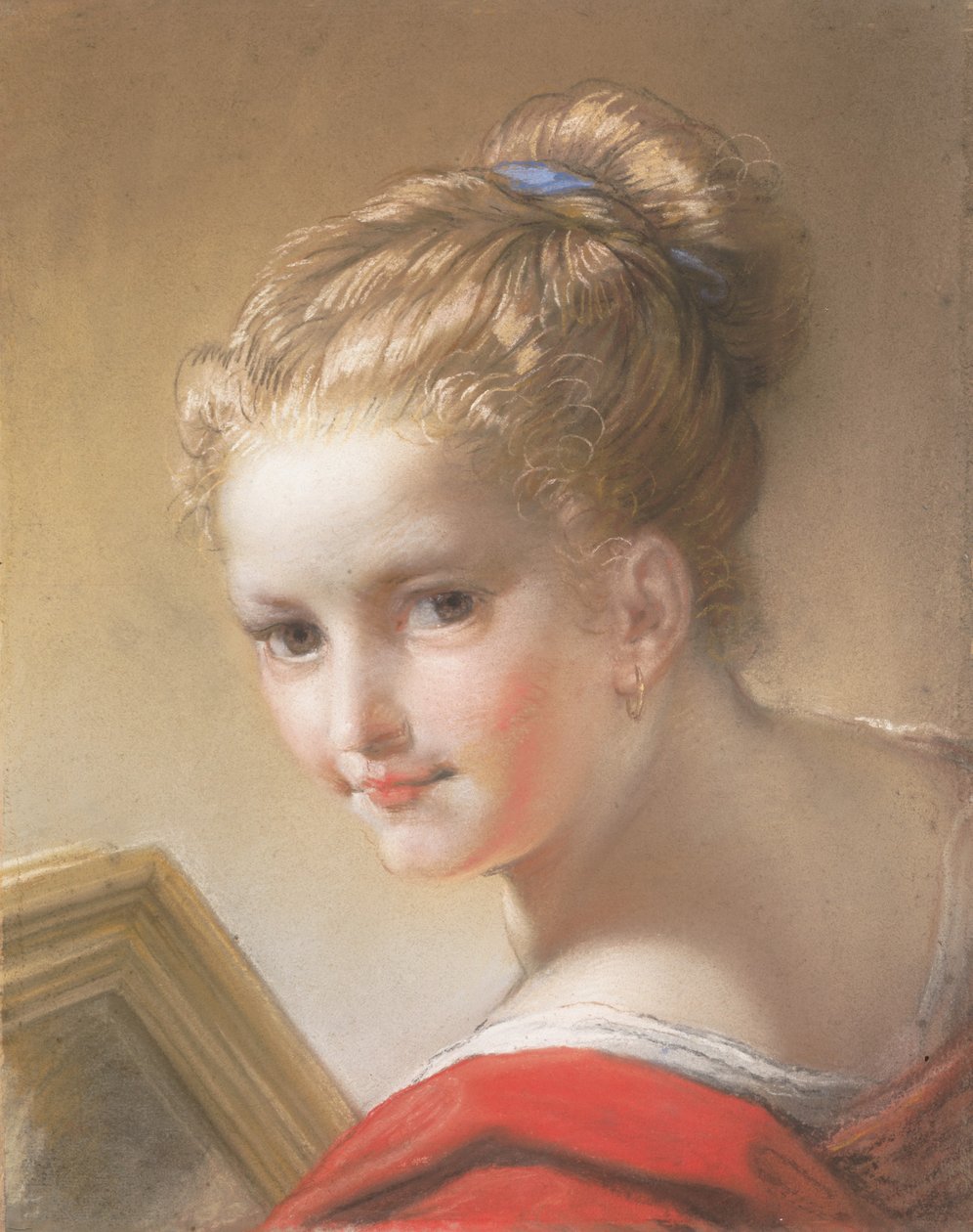 Studie av en flicka i rött, 1717. av Benedetto Luti