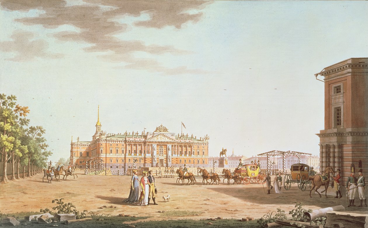 Främre fasad av St.Michaels slott, St. Petersburg av Benjamin Patersson