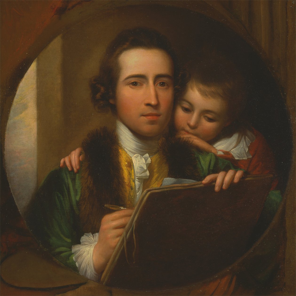 The Artist and His Son Raphael  av Benjamin West