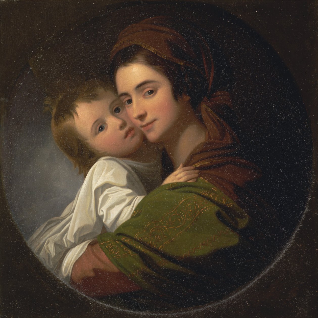 The Artists Wife Elizabeth and Their Son Raphael  av Benjamin West