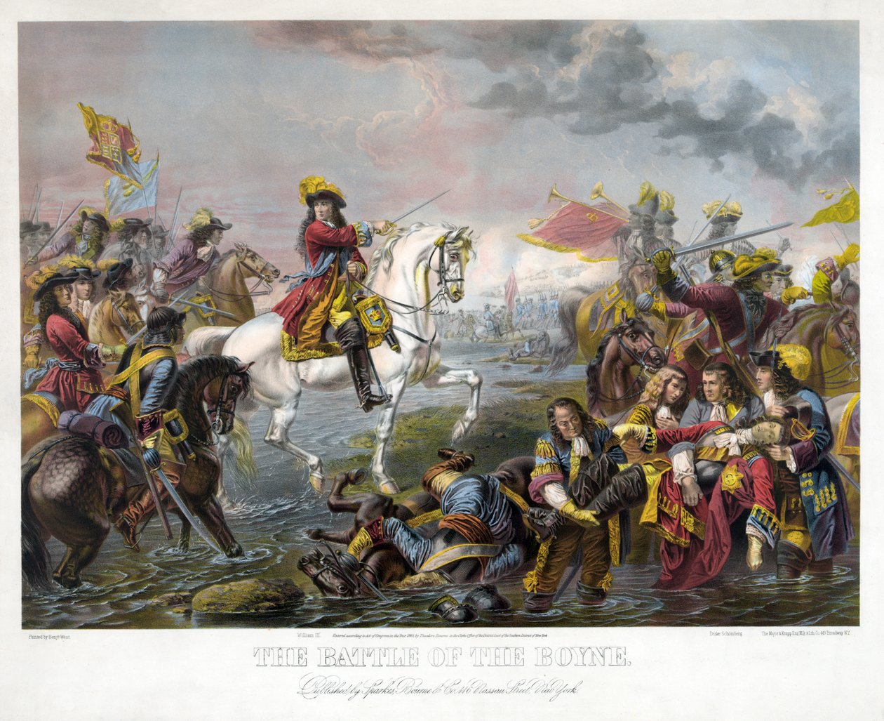 Slaget vid Boyne, pub. 1865 av Benjamin West